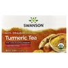 Swanson Vitamins, 100% органический чай с куркумой, без кофеина, 20 чайных пакетиков, 20 г (0,7 унции)