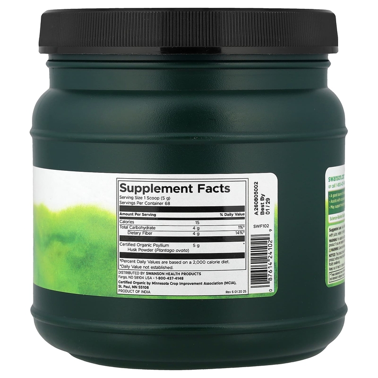 Swanson Vitamins, порошок из шелухи семян подорожника, 340 г (12 унций)