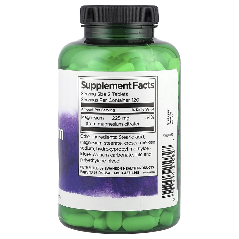 Swanson Vitamins, цитрат магния, 240 таблеток (112,5 мг в таблетке)