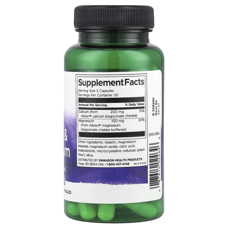 Swanson Vitamins, Albion®, кальций и магний, 60 капсул