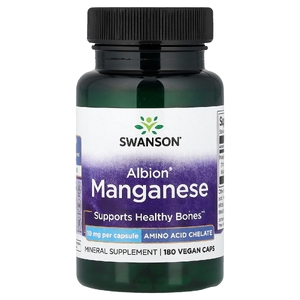 Swanson Vitamins, Albion®  марганец, 10 мг, 180 веганских капсул