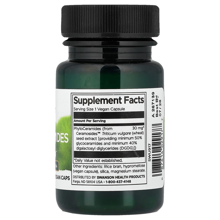Swanson Vitamins, фитокерамиды, 30 веганских капсул (30 мг в 1 капсуле)