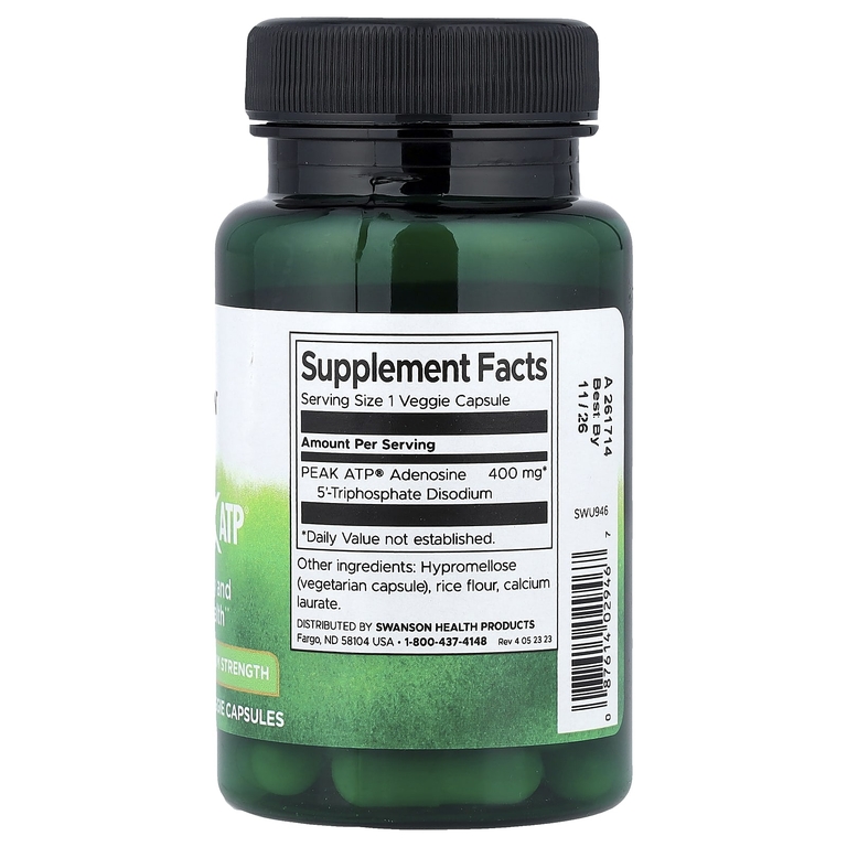 Swanson Vitamins, Peak ATP®, 400 мг, 30 растительных капсул