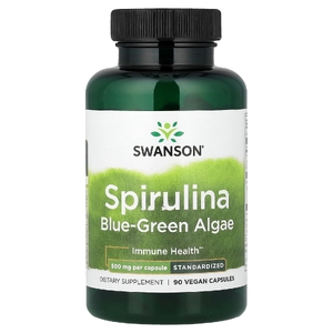 Swanson Vitamins, спирулина, стандартизированная, 90 веганских капсул