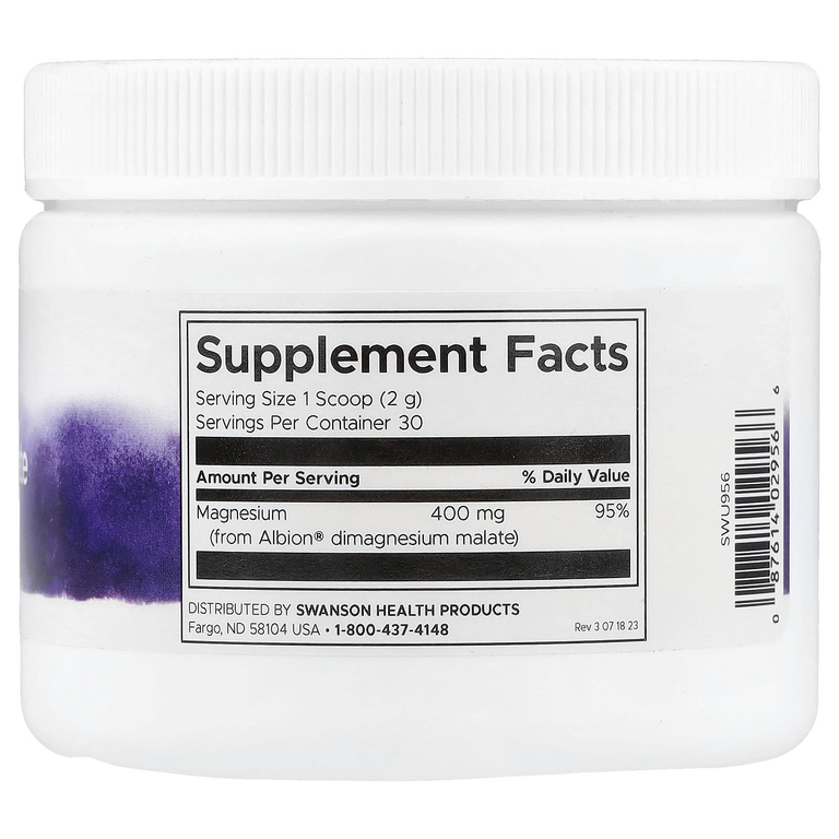 Swanson Vitamins, Albion®, малат димагния в порошке, без сахара, 60 г (2,1 унции)
