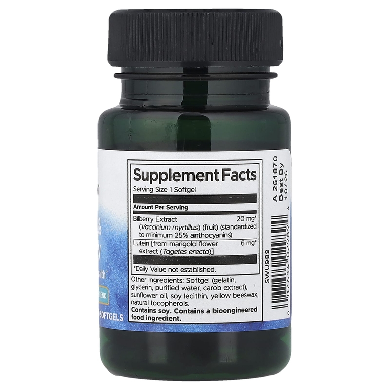 Swanson Vitamins, лютеин и черника, 60 капсул