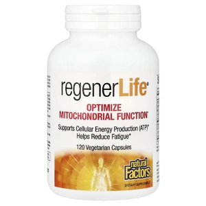 Natural Factors, RegenerLife®, добавка для оптимизации функции митохондрий, 120 вегетарианских капсул