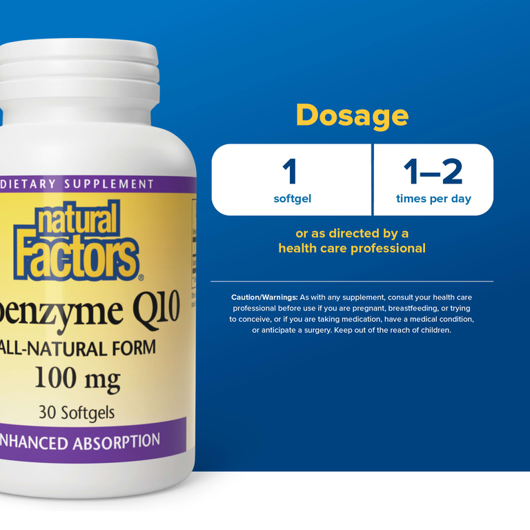 Natural Factors, коэнзим Q10, 100 мг, 30 капсул