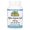 Natural Factors, альфа-липоевая кислота с витаминами B1 и B2, 60 вегетарианских капсул