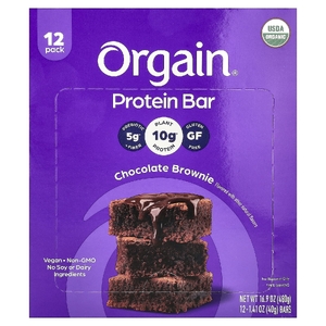 Orgain, Протеиновый батончик, шоколадный брауни, 12 батончиков, 40 г (1,41 унции) каждый