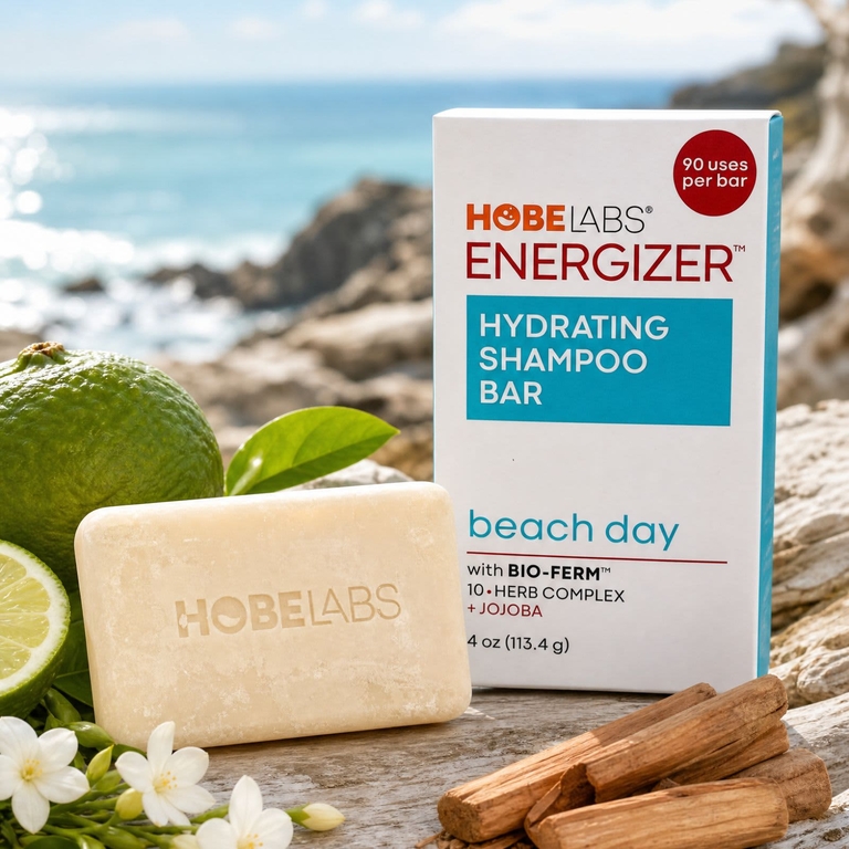 Hobe Labs, Energizer™, увлажняющий твердый шампунь, после использования, «Пляжный день», 113,4 г (4 унции) (Товар снят с продажи) 