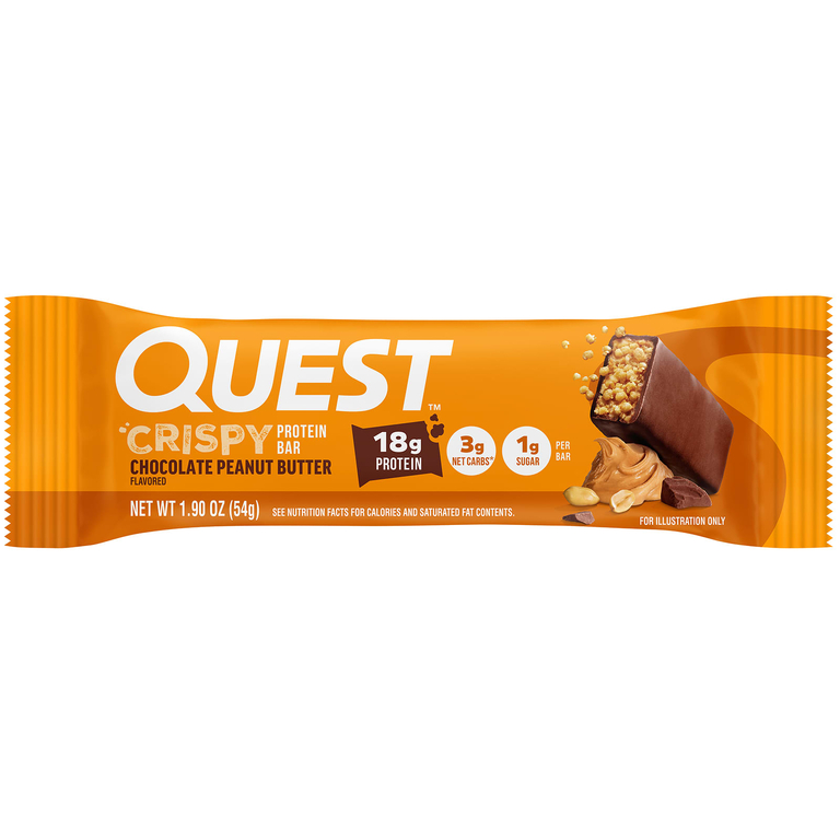 Quest Nutrition, протеиновый батончик, хрустящий шоколад и арахисовая паста, 12 батончиков по 54 г (1,9 унции)