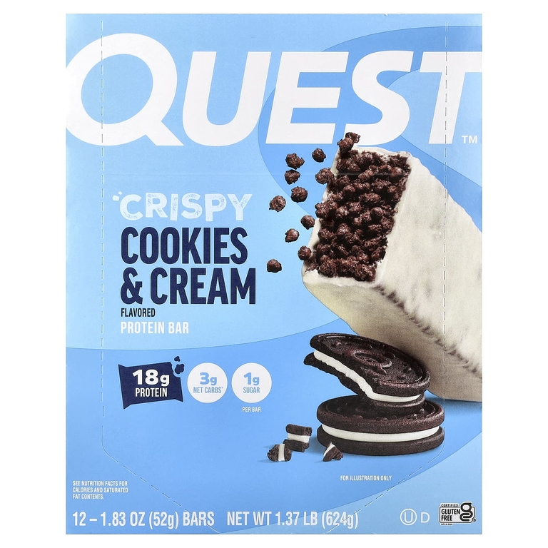 Quest Nutrition, протеиновый батончик, хрустящее печенье с кремом, 12 батончиков по 52 г (1,83 унции)