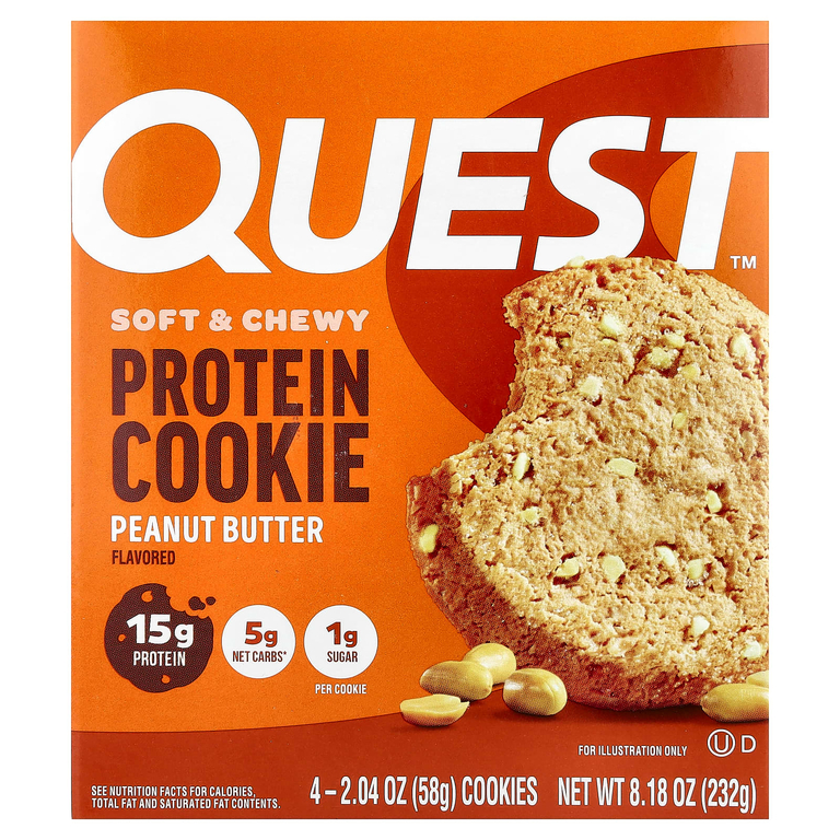 Quest Nutrition, Protein Cookie, арахисовая паста, 4 пакетика по 58 г (2,04 унции)
