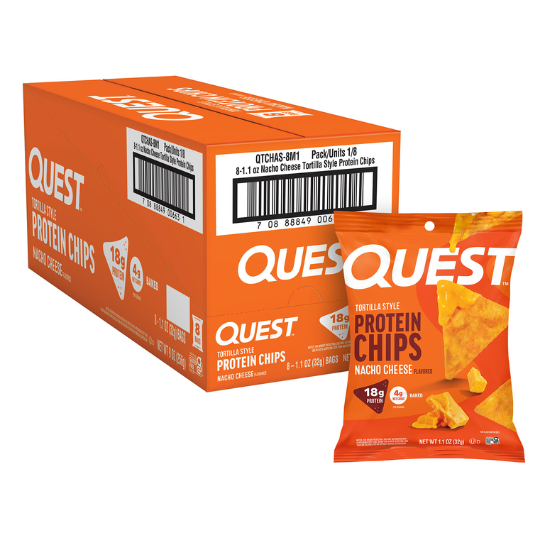 Quest Nutrition, Протеиновые чипсы по типу тортилья, сыр начо, 8 пакетиков по 32 г (1,1 унции)