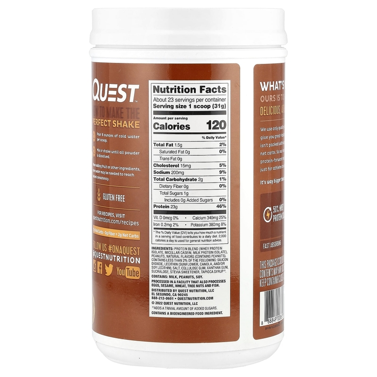 Quest Nutrition, Протеиновый порошок, арахисовая паста, 726 г (1,6 фунта) (Товар снят с продажи) 