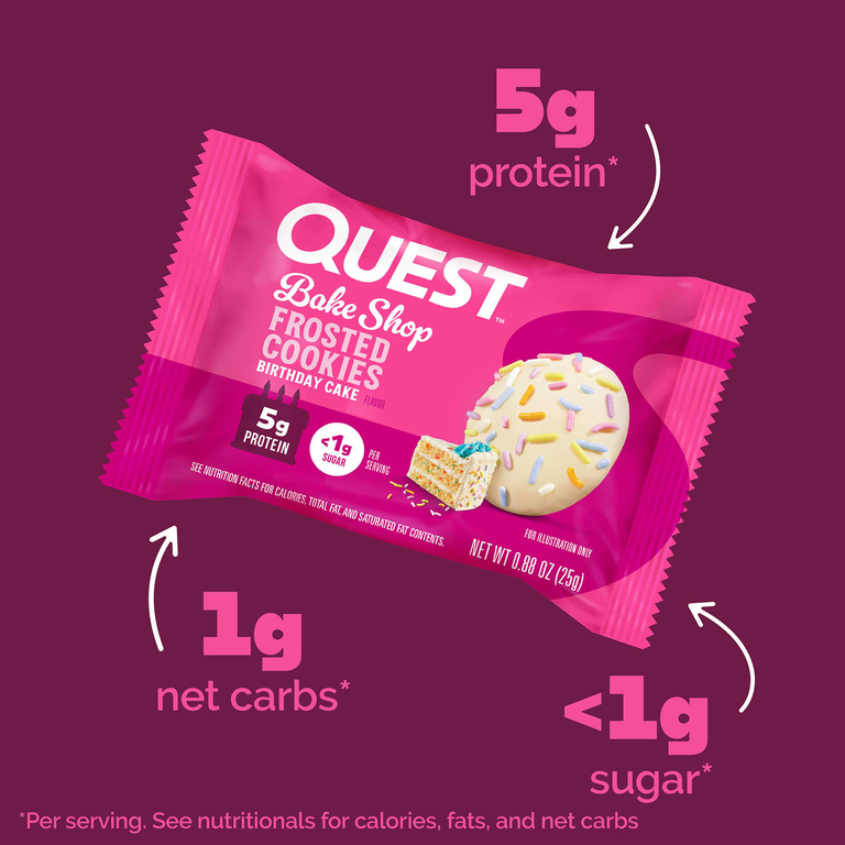 Quest Nutrition, Bake Shop глазное печенье, торт, 8 шт. по 25 г (0,88 унции)