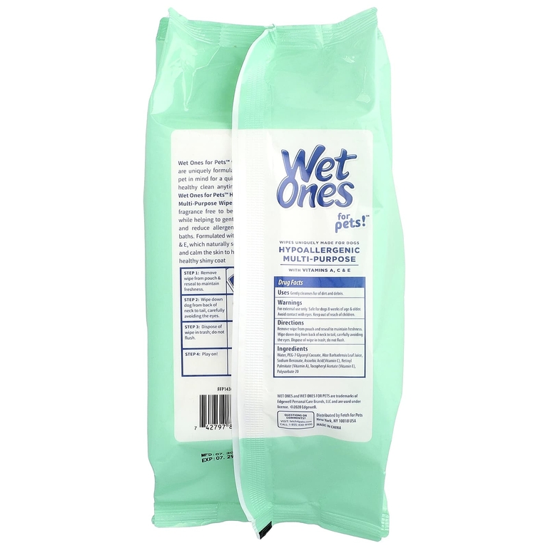 Wet Ones, гипоаллергенные универсальные салфетки, для собак, без отдушки, 100 шт.