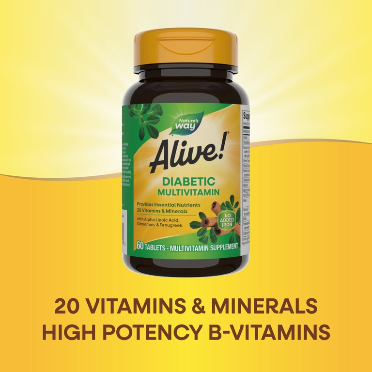 Nature's Way, Alive!®, мультивитамины для диабетиков, 60 таблеток
