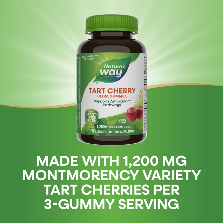 Nature's Way, Tart Cherry Ultra Gummies, вишня, 75 жевательных таблеток