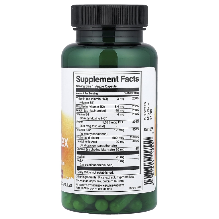Swanson Vitamins, Daily B-Complex, 100 растительных капсул
