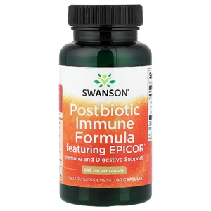 Swanson Vitamins, постбиотическая иммунная формула с Epicor®, 500 мг, 60 капсул