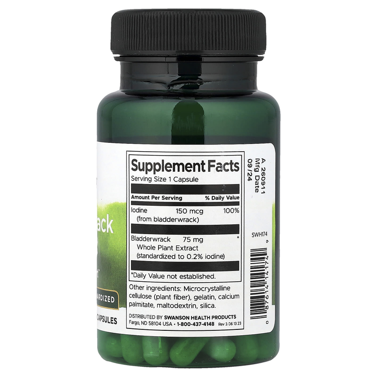 Swanson Vitamins, экстракт ламинарии, 60 капсул (Товар снят с продажи) 