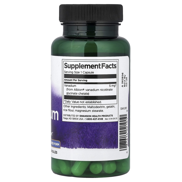 Swanson Vitamins, Ванадий Albion®, 5 мг, 60 капсул