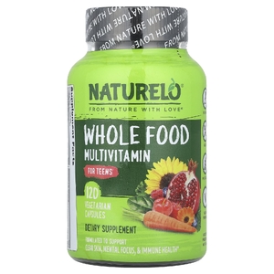 NATURELO, мультивитамины из цельных продуктов для подростков, 120 вегетарианских капсул