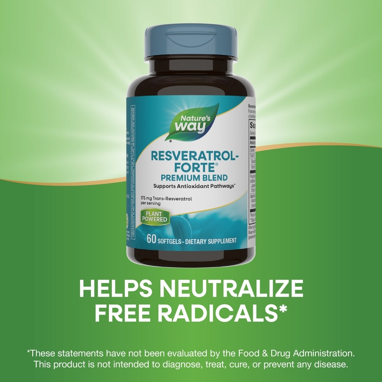 Nature's Way, Resveratrol Forte®, смесь премиального качества, 60 капсул