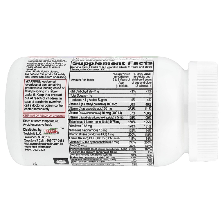 Doctor's Finest, добавка с мультивитаминами и минералами для детей, с железом, со вкусом винограда и ягод, 150 жевательных таблеток