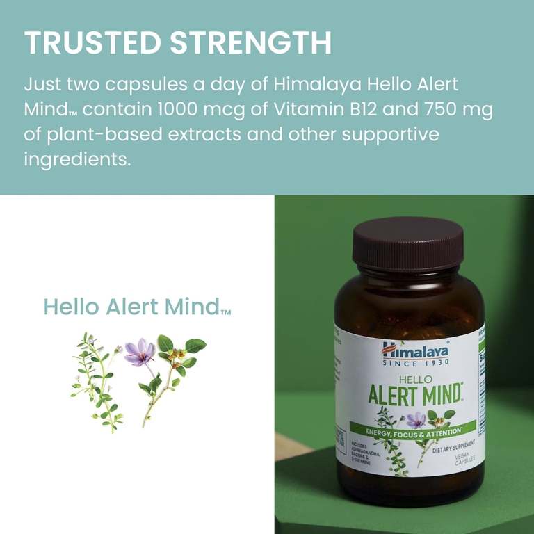 Himalaya, Hello Alert Mind™, 60 веганских капсул