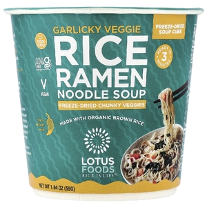 Lotus Foods, Рисовый суп с лапшой рамэн, чесночный овощ, 55 г (1,94 унции)