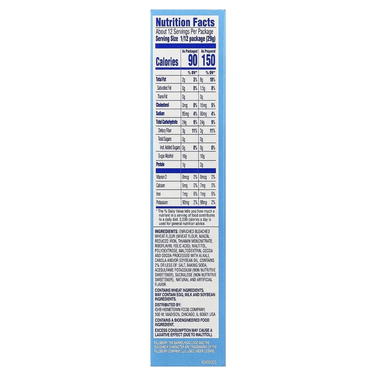 Pillsbury, Zero Sugar, смесь для брауни, шоколадная помадка, 350 г (12,35 унции)