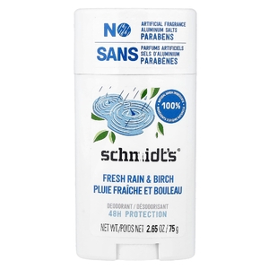 Schmidt's, Дезодорант, Fresh Rain & Birch, 75 г (2,65 унции)