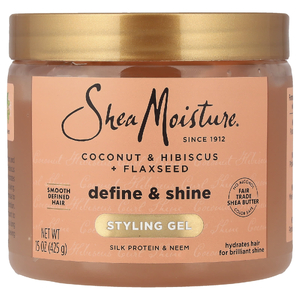SheaMoisture, гель для укладки, для фиксации и блеска волос, кокос, гибискус и семена льна, 425 г (15 унций)