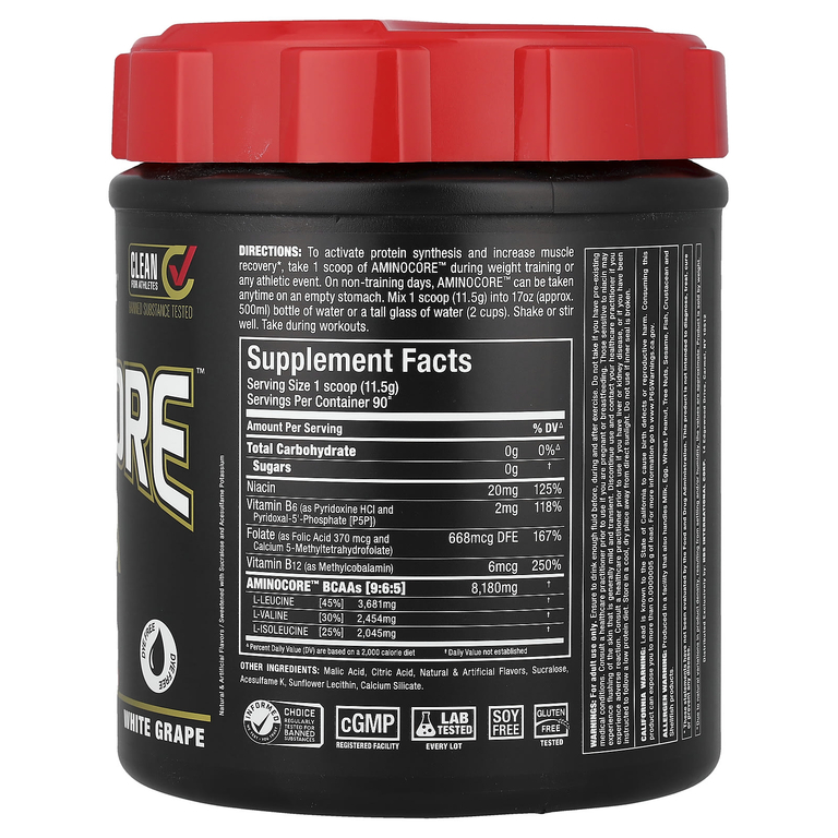 ALLMAX, AMINOCORE™ BCAA, со вкусом белого винограда, 1035 г (2,28 фунта) (Товар снят с продажи) 