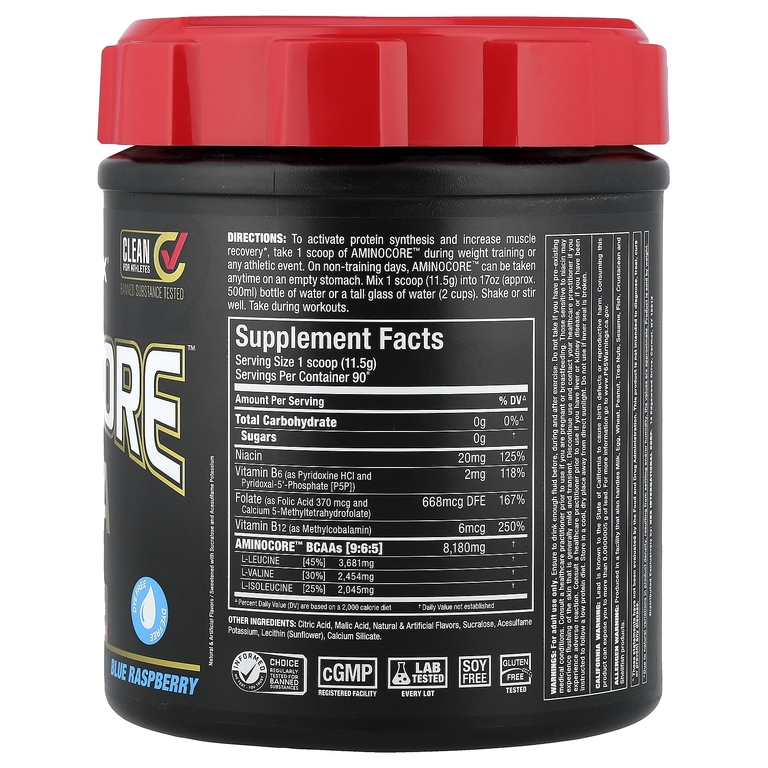 ALLMAX, AMINOCORE™ BCAA, со вкусом голубой малины, 1035 г (2,28 фунта)