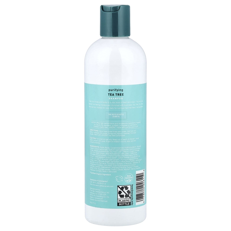 Jason Natural, Hair Remedies, очищающий шампунь с чайным деревом, 355 мл (12 жидк. унц.)