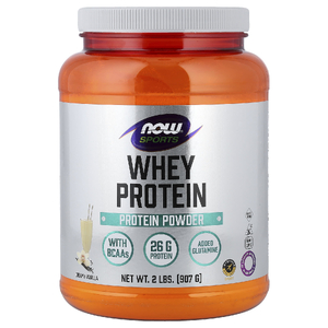 NOW Foods, Sports, сывороточный протеин в порошке, сливочная ваниль, 907 г (2 фунта)