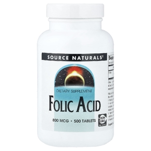 Source Naturals, Фолиевая кислота, 800 мкг, 500 таблеток