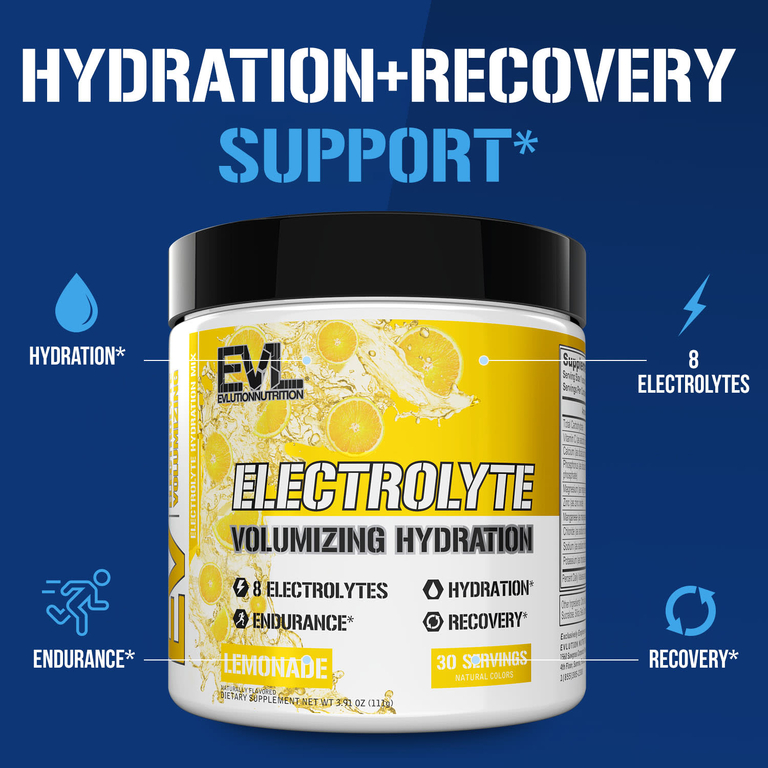 EVLution Nutrition, Electrolyte Volumizing Hydration, лимонад, 111 г (3,91 унции)