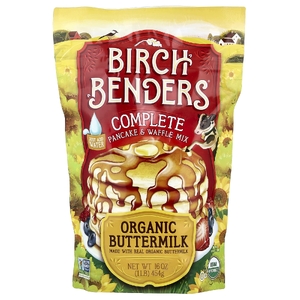 Birch Benders, смесь для приготовления блинов и вафель, органическая пахта, 454 г (1 фунт)