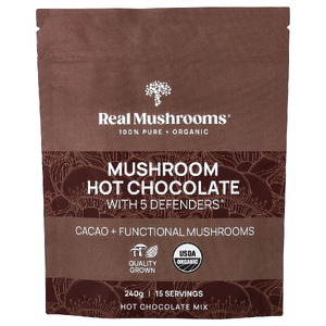 Real Mushrooms, горячий шоколад с грибами и 5 Defenders®, 240 г