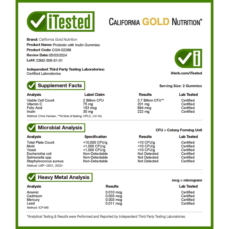 California Gold Nutrition, пробиотик с инулином в жевательных таблетках, с витамином C, фолатом, смесью экстрактов ягод и органическим инулином, с натуральным ягодным вкусом, 90 вегетарианских жевательных таблеток