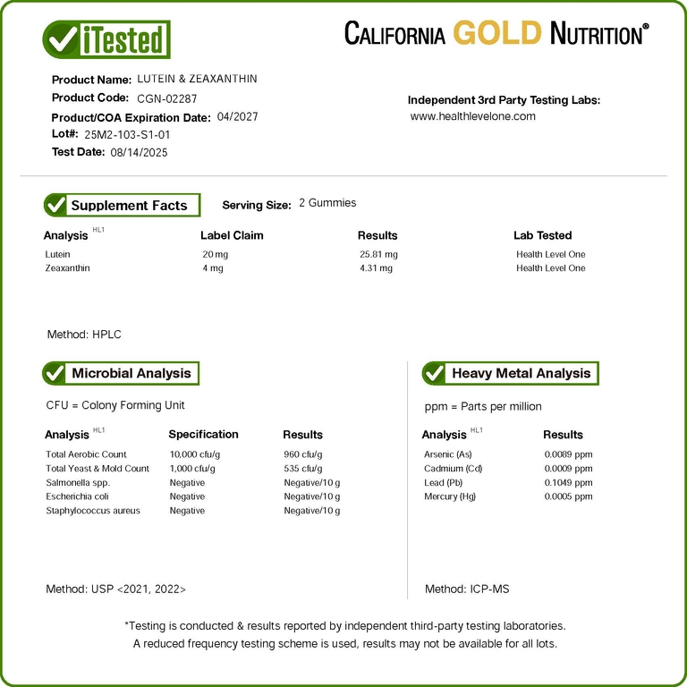 California Gold Nutrition, жевательные таблетки с лютеином и зеаксантином, вкус тропических фруктов, 90 вегетарианских жевательных таблеток