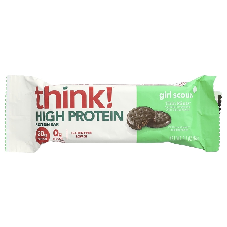 Think !, высокопротеиновые батончики, Girl Scouts Thin Mints™, 10 батончиков, 60 г (2,1 унции) каждый