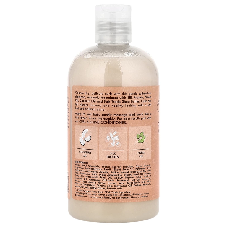 SheaMoisture, шампунь для придания блеска кучерявым волосам, кокос и гибискус, для густых кучерявых волос, 384 мл (13 жидк. унций)