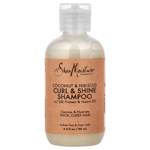 SheaMoisture, Curl & Shine Shampoo, для густых вьющихся волос, кокос и гибискус, 95 мл (3,2 жидк. унц.)
