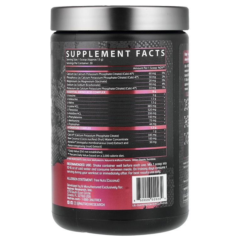 Nutrex Research, EAA+ Hydration, фруктовый пунш, 390 г (13,76 унции)